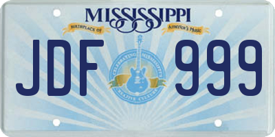MS license plate JDF999