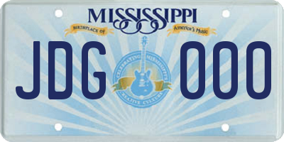 MS license plate JDG000