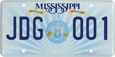 MS license plate JDG001