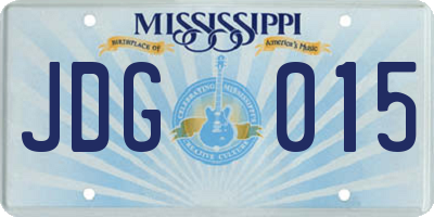 MS license plate JDG015