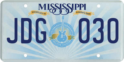 MS license plate JDG030