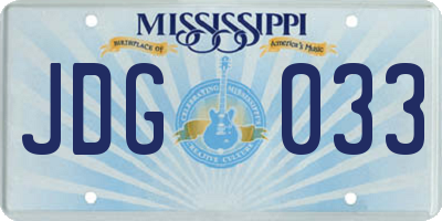 MS license plate JDG033