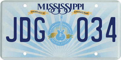 MS license plate JDG034