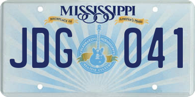 MS license plate JDG041