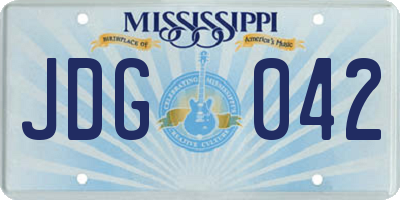 MS license plate JDG042