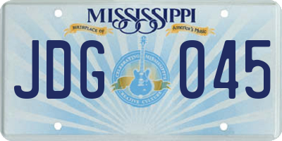 MS license plate JDG045