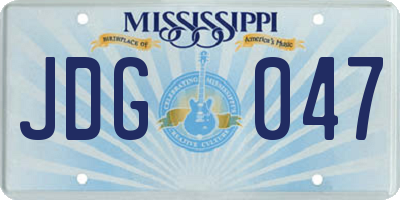 MS license plate JDG047