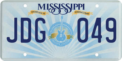 MS license plate JDG049