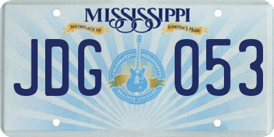 MS license plate JDG053