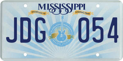 MS license plate JDG054