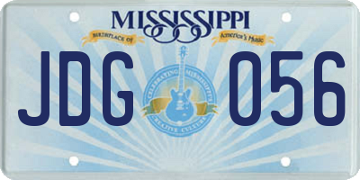 MS license plate JDG056
