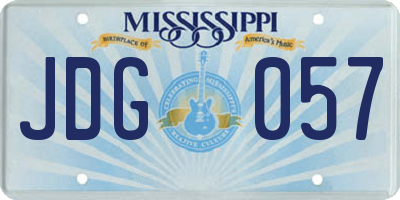 MS license plate JDG057