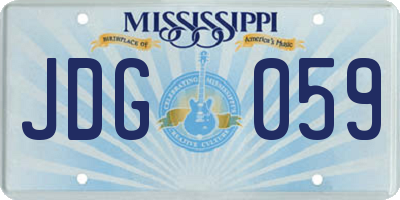 MS license plate JDG059