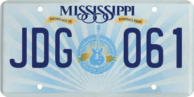 MS license plate JDG061