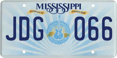 MS license plate JDG066