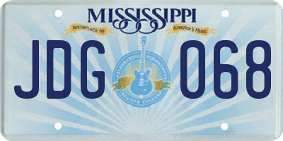 MS license plate JDG068