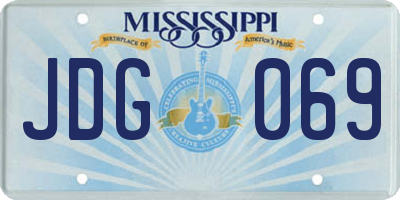 MS license plate JDG069