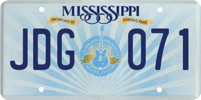 MS license plate JDG071