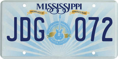 MS license plate JDG072