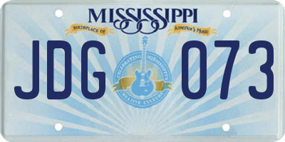 MS license plate JDG073