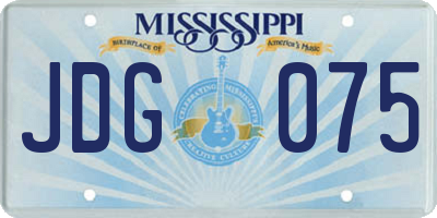 MS license plate JDG075