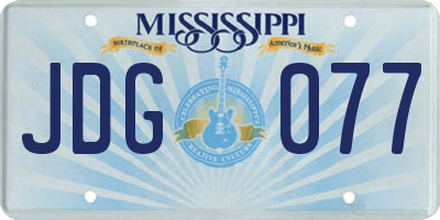 MS license plate JDG077