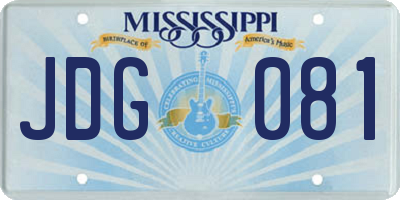 MS license plate JDG081