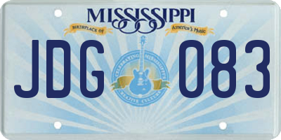 MS license plate JDG083