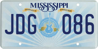 MS license plate JDG086