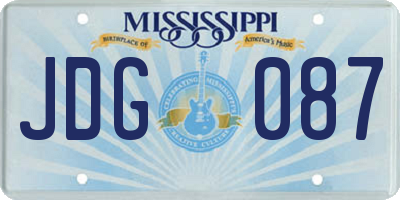 MS license plate JDG087