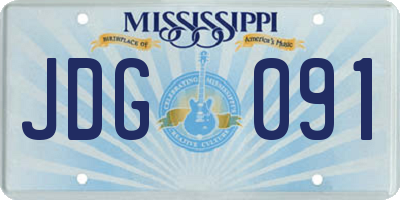 MS license plate JDG091
