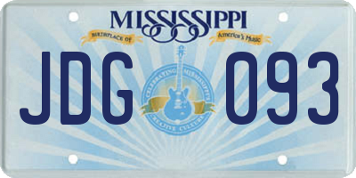 MS license plate JDG093