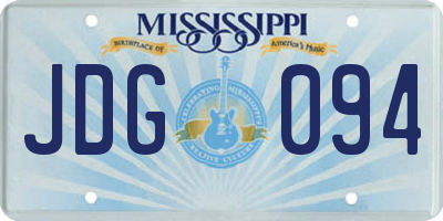 MS license plate JDG094