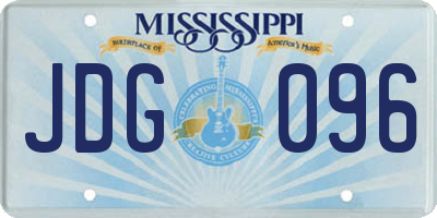 MS license plate JDG096