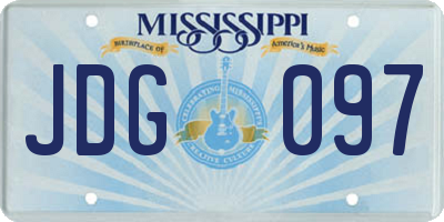 MS license plate JDG097