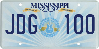 MS license plate JDG100