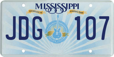 MS license plate JDG107