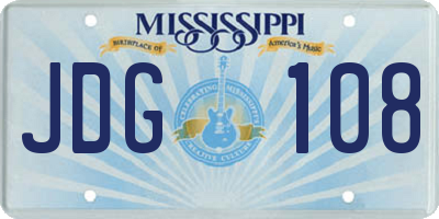 MS license plate JDG108
