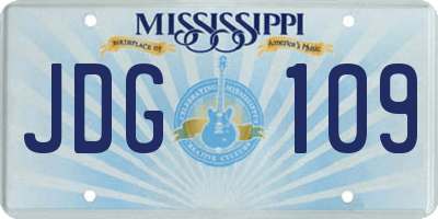 MS license plate JDG109