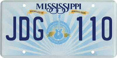 MS license plate JDG110