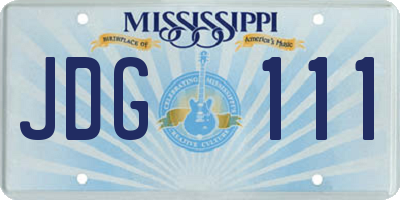 MS license plate JDG111