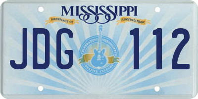 MS license plate JDG112