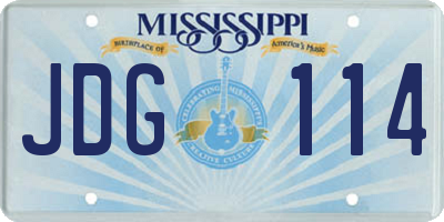 MS license plate JDG114