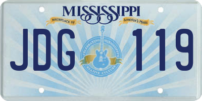 MS license plate JDG119