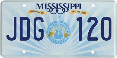 MS license plate JDG120
