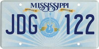 MS license plate JDG122