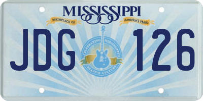 MS license plate JDG126