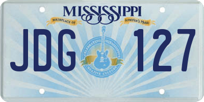 MS license plate JDG127