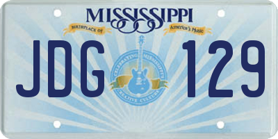 MS license plate JDG129