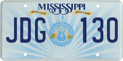 MS license plate JDG130